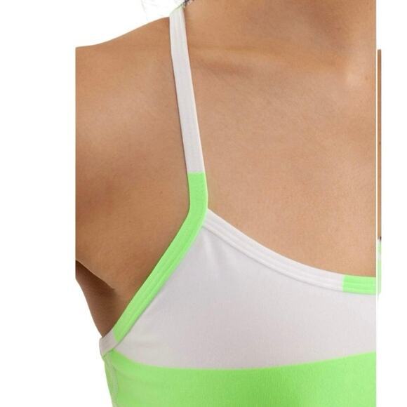 Lululemon Women 8 Power Y Tank Luon Light Bold Stripe Zippy Green‎ Neon Green - Picture 15 of 15